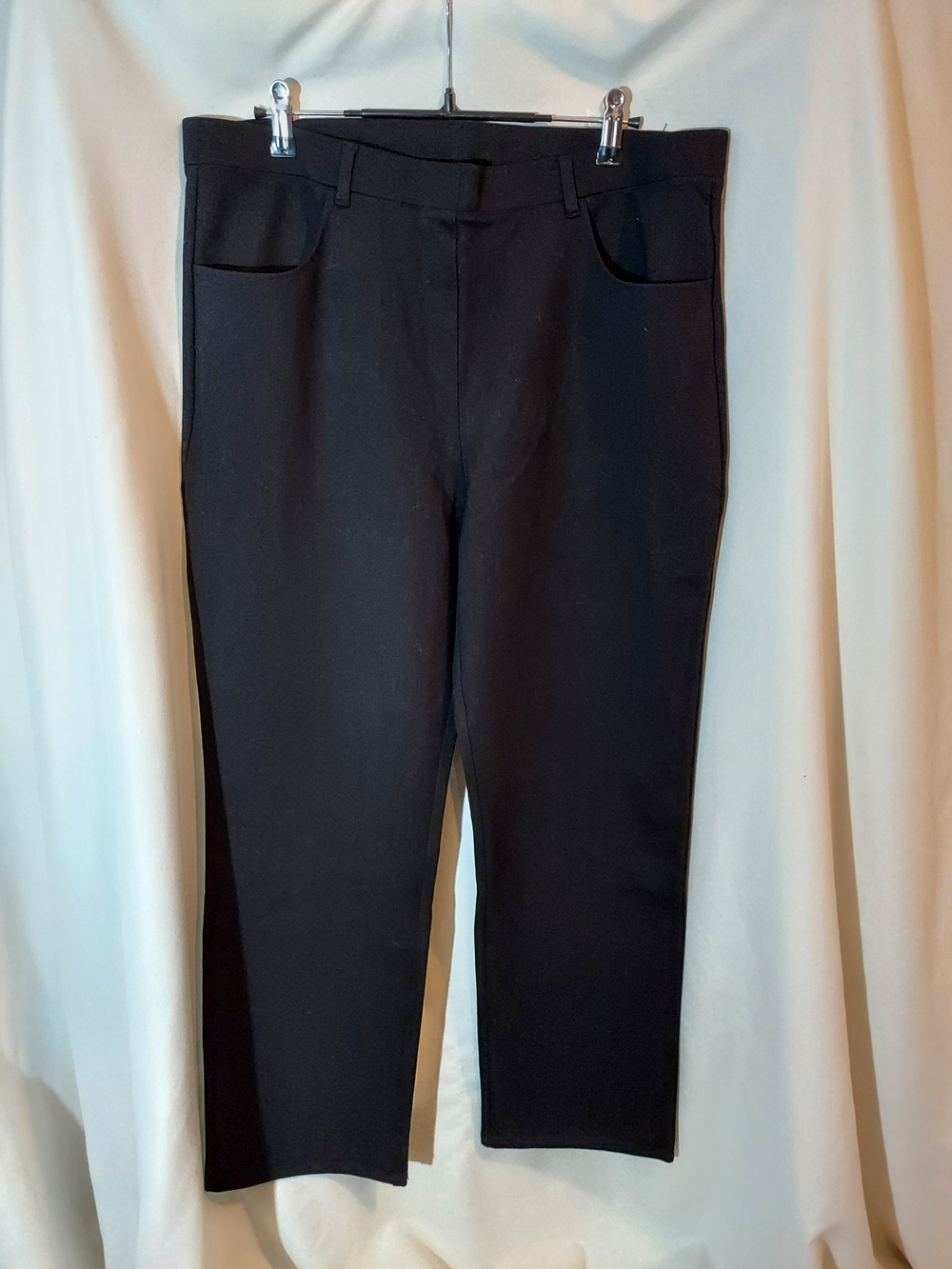 Quince Ultra-Stretch Ponte Straight Leg Pants Black XL Petite NWT